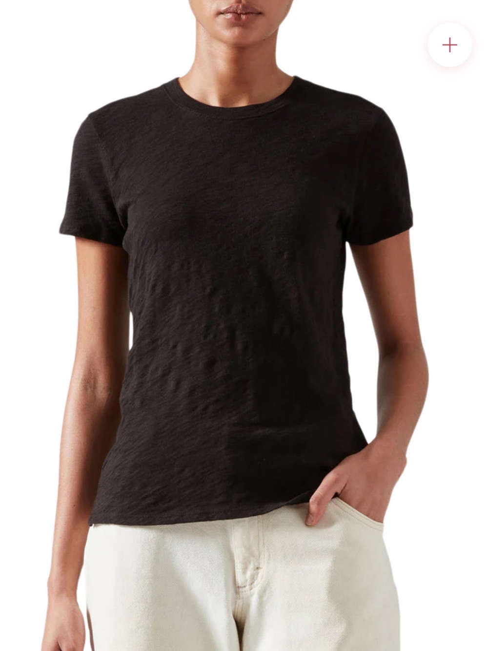 ATM Anthony Thomas Melillo Women's Slub Jersey Schoolboy Crewneck Tee Black
